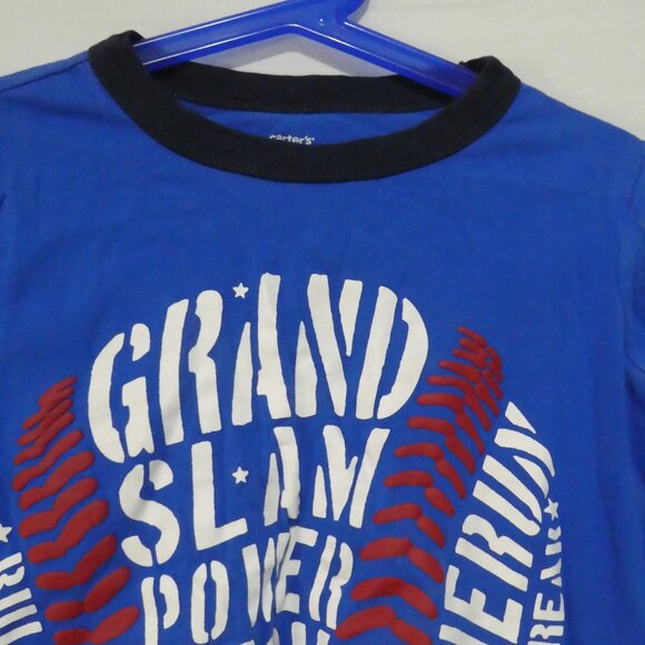 CARTER'S | size 5 | Blue Long Sleeve Graphic Tee / T-Shirt | Baseball Theme - Picture 5 of 15